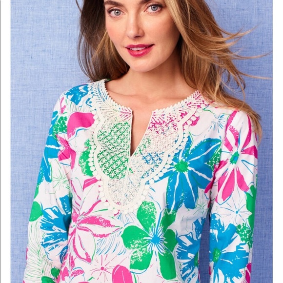 TALBOTS LACE BIB TUNIC-ANGUILLA FLORAL - Picture 6 of 6